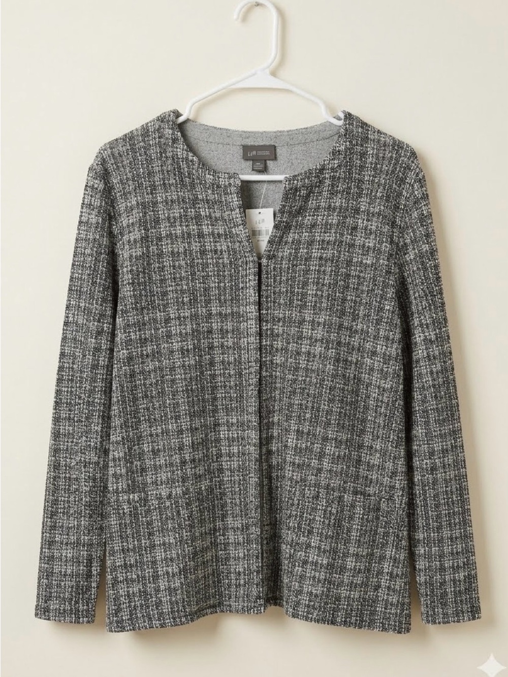 NWT J.Jill Wearever Textured Tweed Knit Cardigan Jacket - Size L 0487
